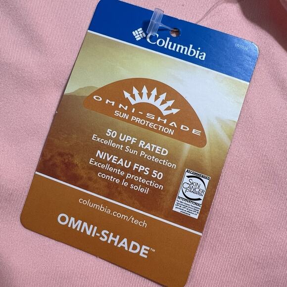 Columbia Girls U Vista Brook Printed Long Sleeve Swim Shirt Rash Guard Pink Larg - Picture 8 of 9